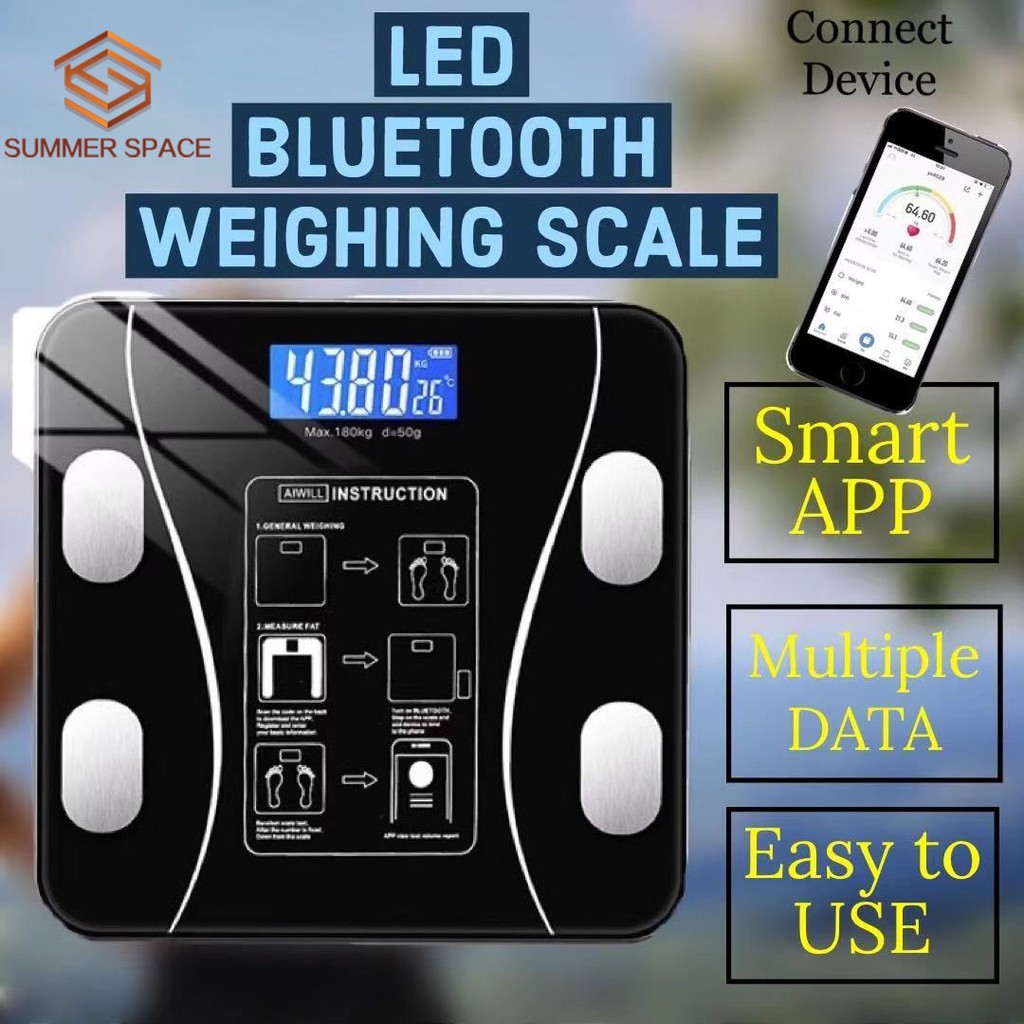 Electric smart blue tooth body fat scale Weighing bmi Scale CE