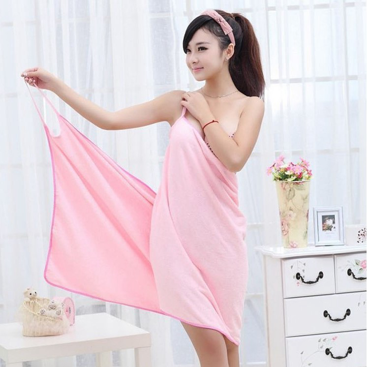 Magic Microfiber women Bath dress wearable Bathrobe towel